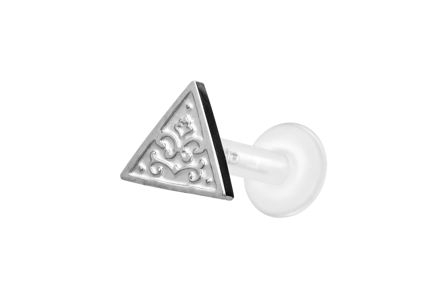 PTFE Labret Piercing mit Innengewinde + Titan-Aufsatz DREIECK